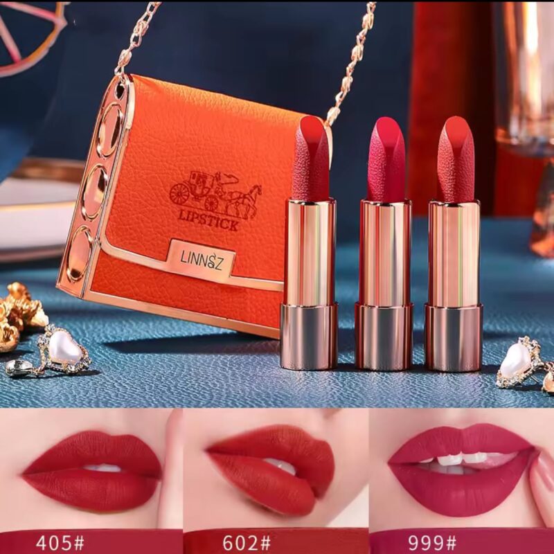 LINNSZ Orange Box – 3-Piece Creamy Lipstick Set